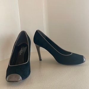 Charles & Keith Black Suede Heel. Size 7.